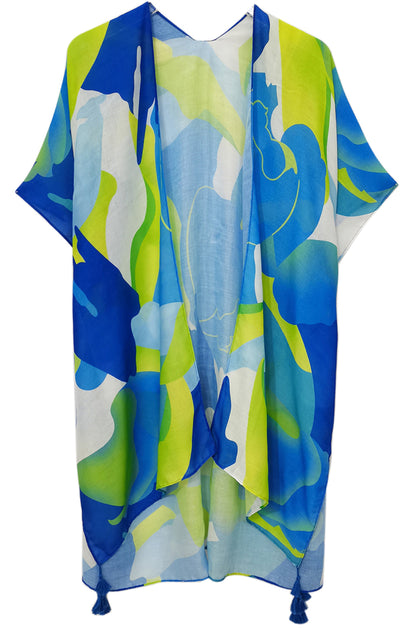 WLK310073 Colorful Abstract Print Kimono