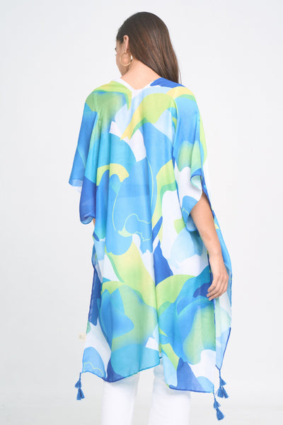 WLK310073 Colorful Abstract Print Kimono