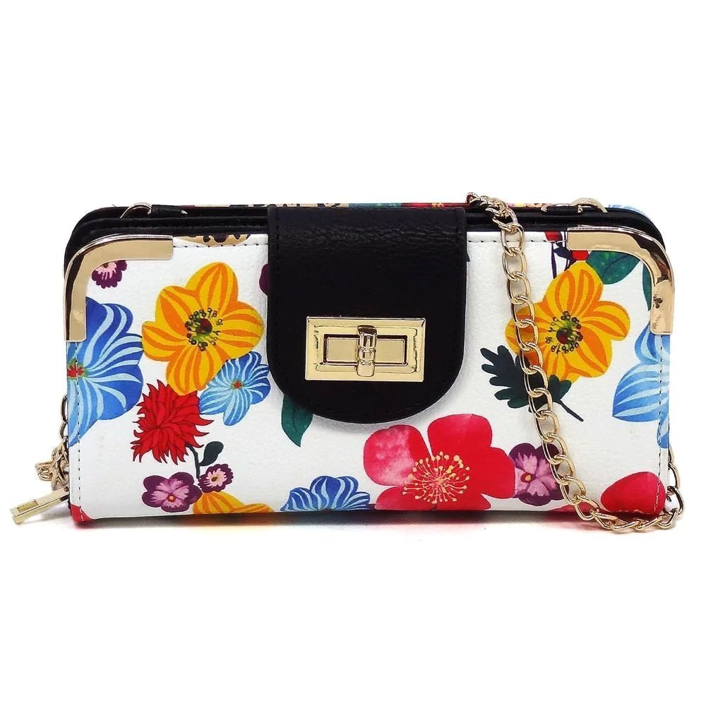 AD041 Turn Lock Crossbody Wallet - Honeytote