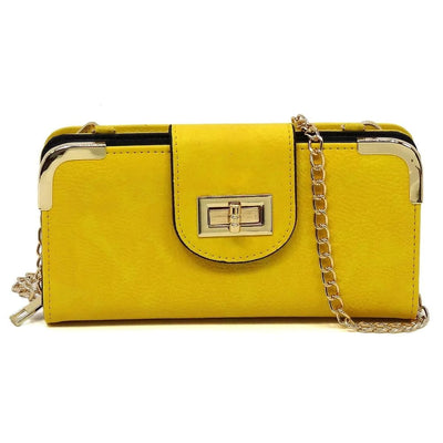 AD041 Turn Lock Crossbody Wallet - Honeytote