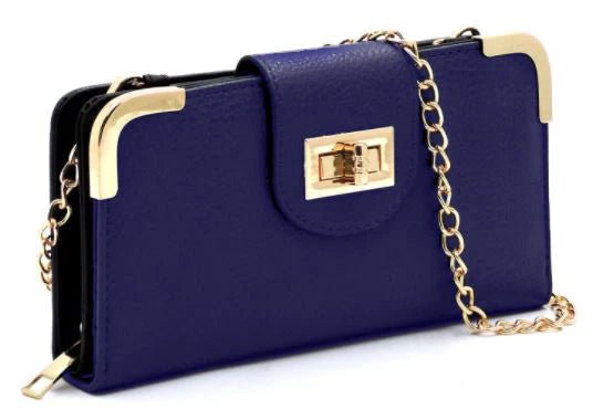 AD041 Turn Lock Crossbody Wallet - Honeytote