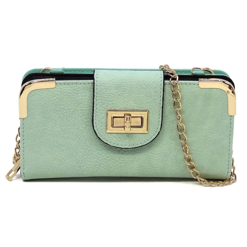 AD041 Turn Lock Crossbody Wallet - Honeytote