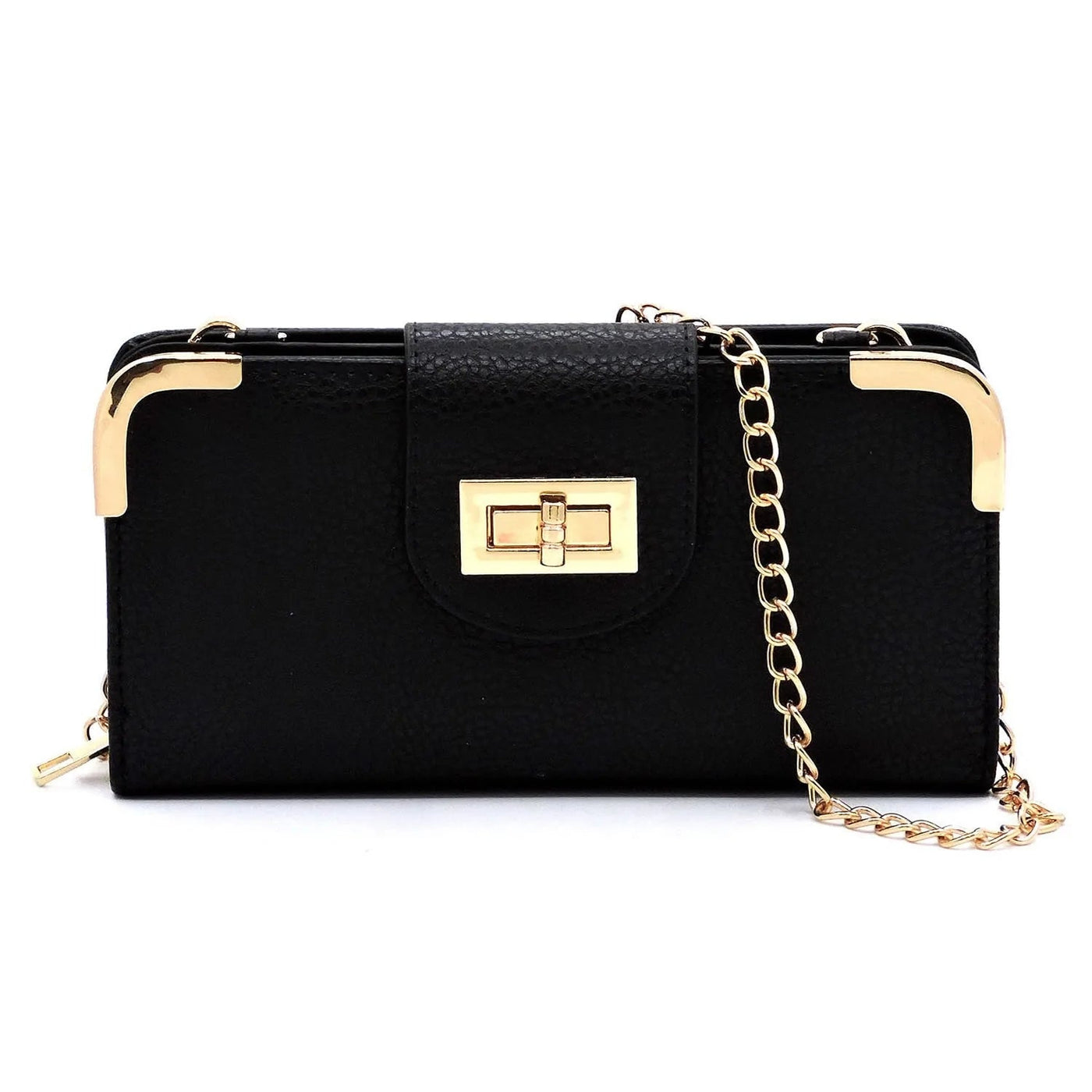 AD041 Turn Lock Crossbody Wallet - Honeytote