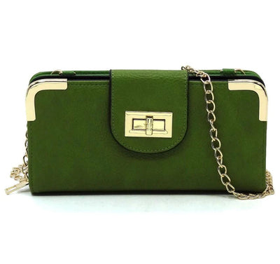 AD041 Turn Lock Crossbody Wallet - Honeytote