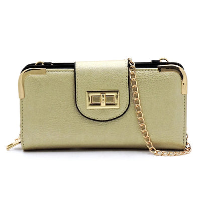 AD041 Turn Lock Crossbody Wallet - Honeytote