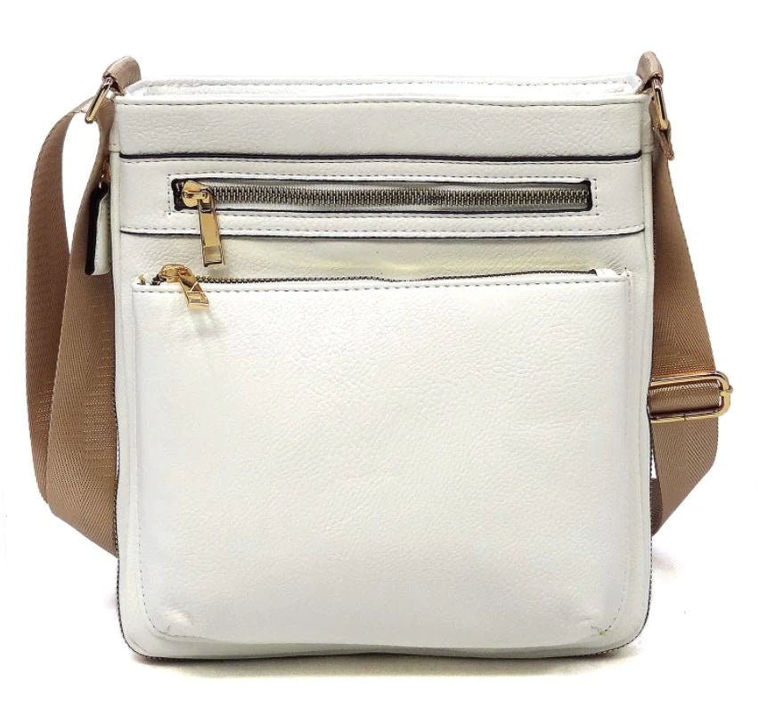 AD1238 Front Zippered Crossbody Bag - Honeytote