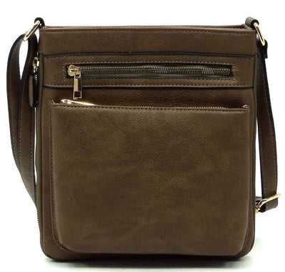 AD1238 Front Zippered Crossbody Bag - Honeytote