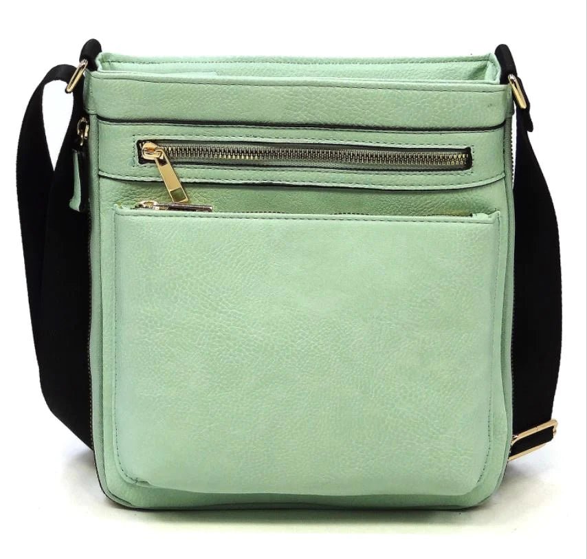 AD1238 Front Zippered Crossbody Bag - Honeytote