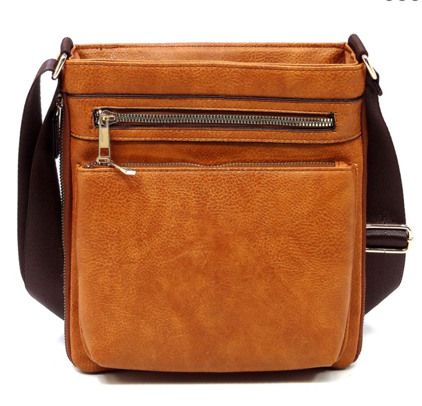 AD1238 Front Zippered Crossbody Bag - Honeytote