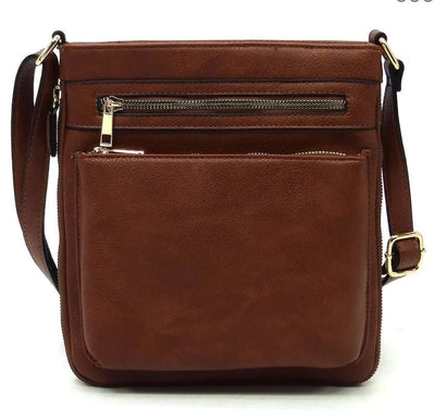 AD1238 Front Zippered Crossbody Bag - Honeytote