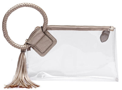 AD205T See Through Clear Cuff Handle Tassel Wrislet Clutch - Honeytote