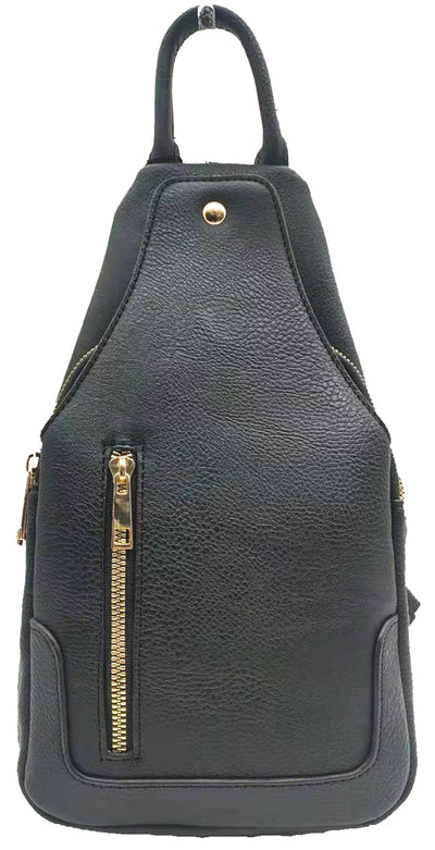 AD2766 Vegan Leather Fashion Sling Backpack Bag - Honeytote