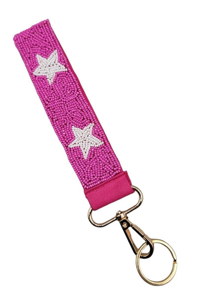 BAH001 Star Beaded Keychain Wristlet - Honeytote