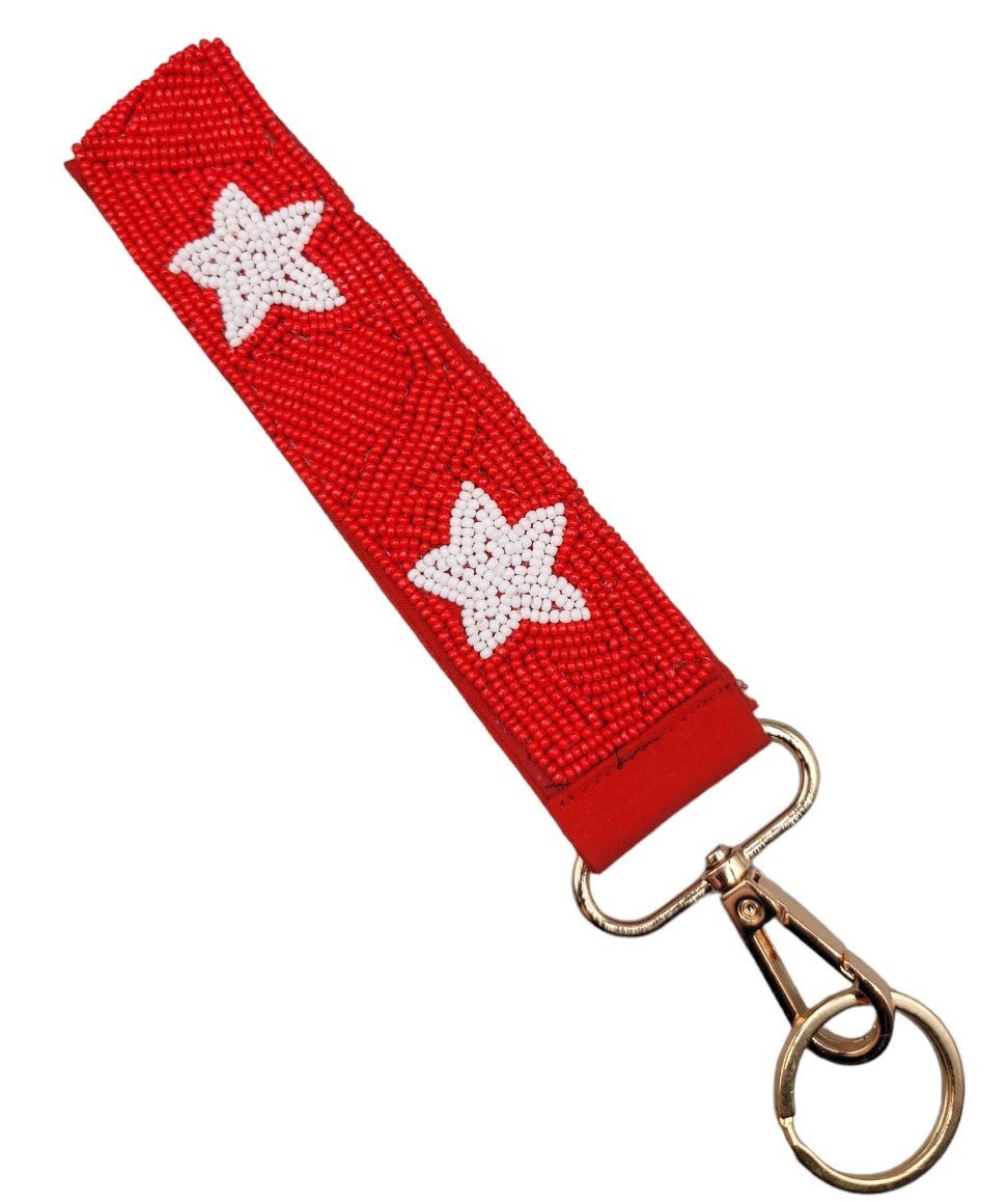 BAH001 Star Beaded Keychain Wristlet - Honeytote