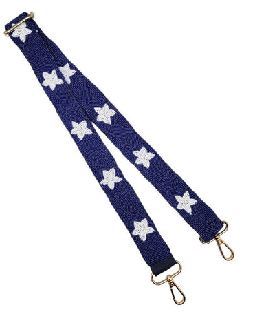 BAS001 Game Day Beaded Star Guitar Strap - Honeytote