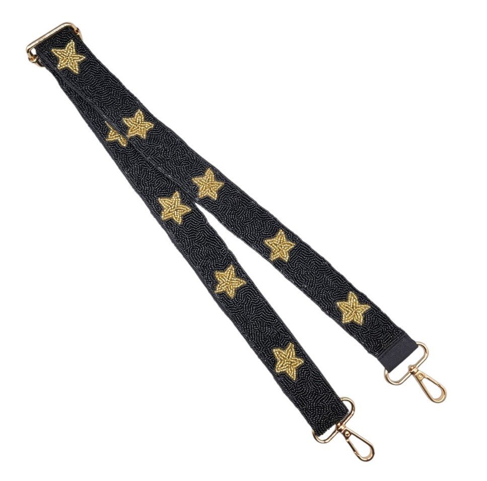 BAS001 Game Day Beaded Star Guitar Strap - Honeytote