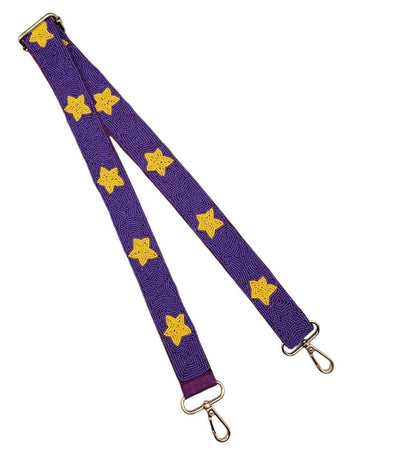 BAS001 Game Day Beaded Star Guitar Strap - Honeytote