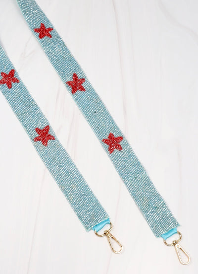 BAS001 Game Day Beaded Star Guitar Strap - Honeytote