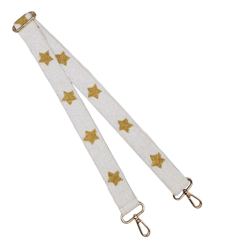 BAS001 Game Day Beaded Star Guitar Strap - Honeytote