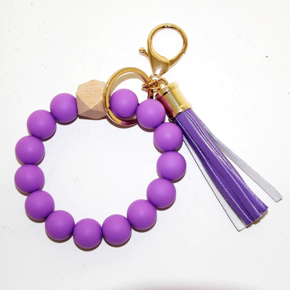 BB139X125 Silicone Beaded Keyring/Keychain Bracelet - Honeytote