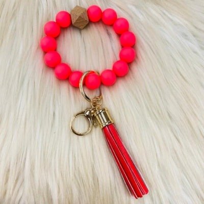 BB139X125 Silicone Beaded Keyring/Keychain Bracelet