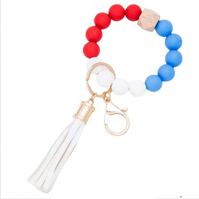 BB139X125 Silicone Beaded Keyring/Keychain Bracelet - Honeytote