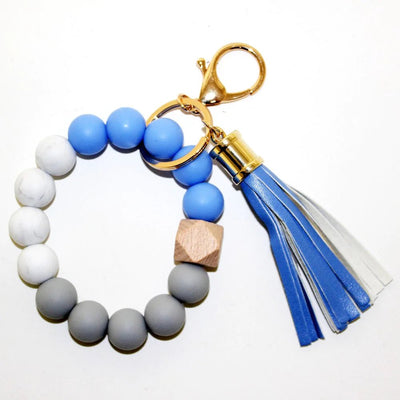 BB139X125 Silicone Beaded Keyring/Keychain Bracelet - Honeytote