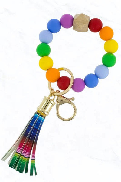 BB139X125 Silicone Beaded Keyring/Keychain Bracelet - Honeytote