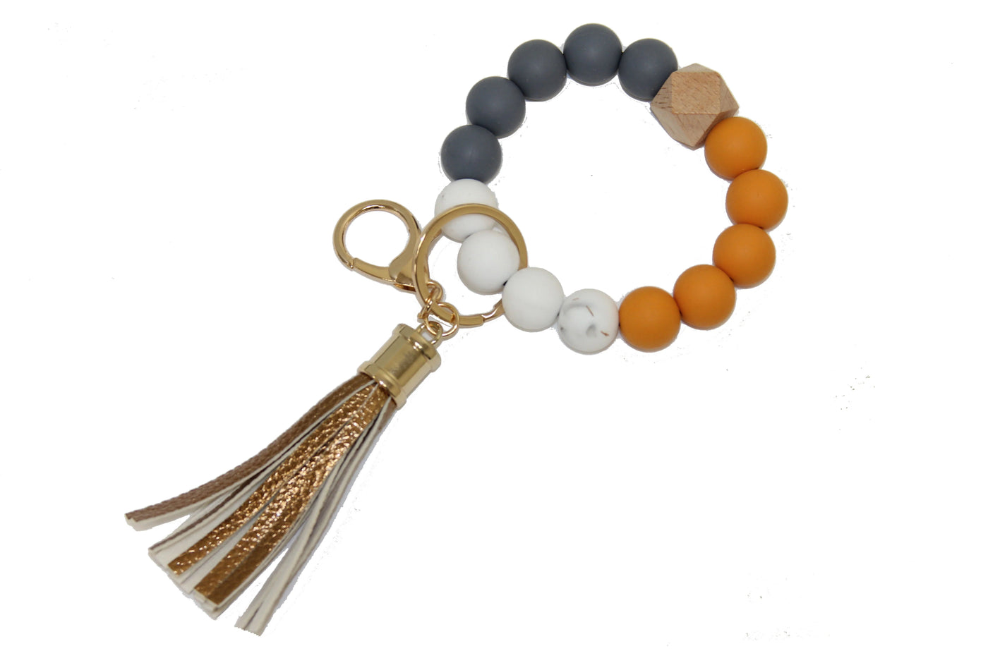 BB139X125 Silicone Beaded Keyring/Keychain Bracelet - Honeytote