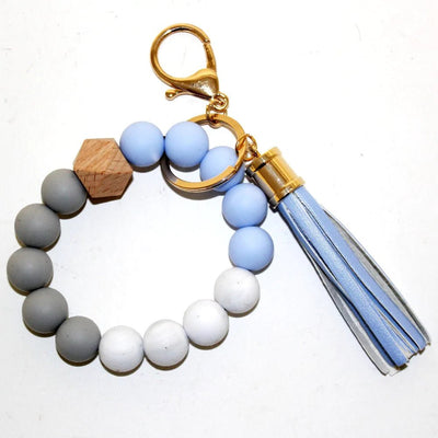 BB139X125 Silicone Beaded Keyring/Keychain Bracelet - Honeytote