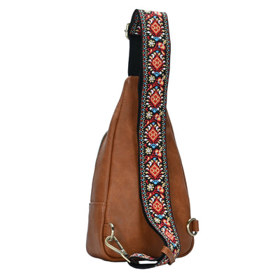 BGA5704 Zoey Boho Sling Bag With Guitar Strap - Honeytote