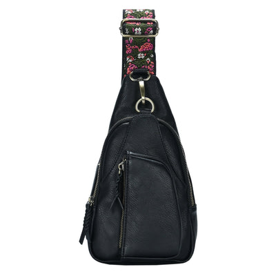 BGA5704 Zoey Boho Sling Bag With Guitar Strap - Honeytote