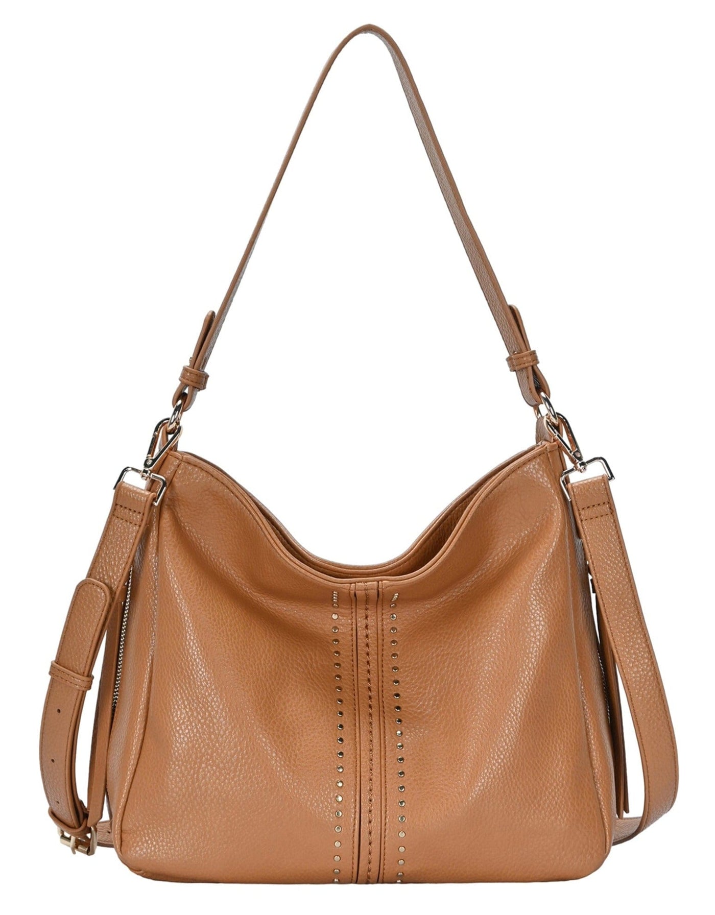 BGA6128 Mina Stud Accent Hobo Bag - MiMi Wholesale