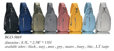 BGO3869 Nylon Light Weight Sling Backpack - Honeytote