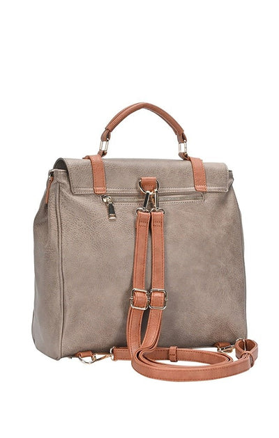 BGS44028 Buckle Flap Backpack - Honeytote