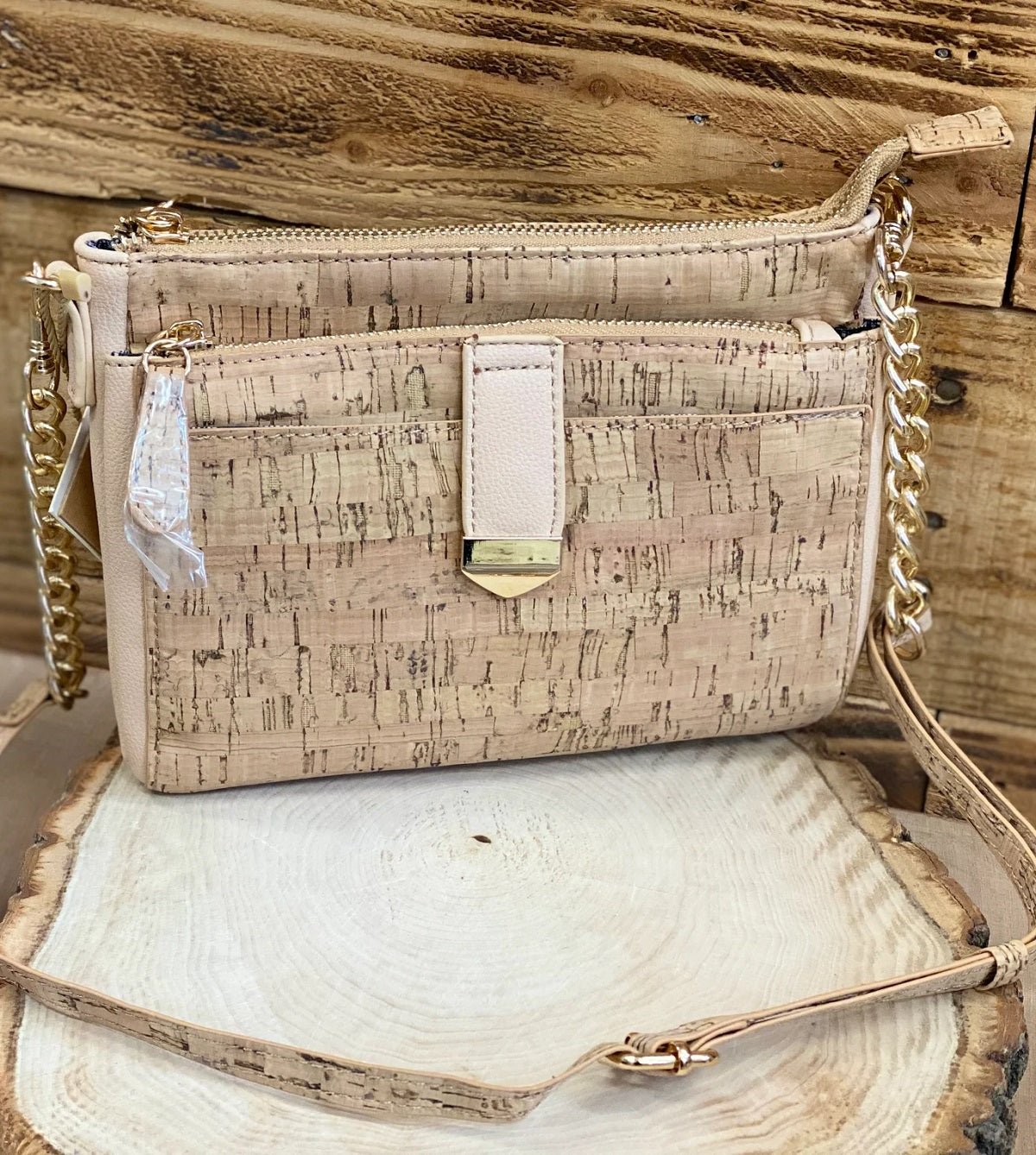 BGT15944 Cork Crossbody Bag - Honeytote