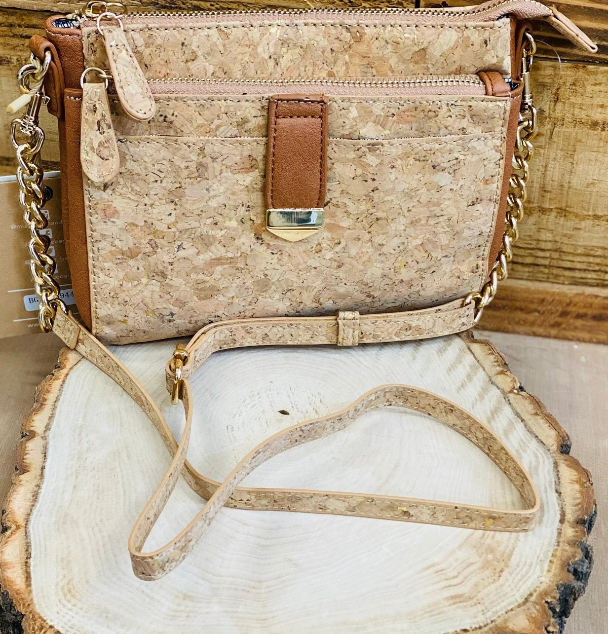 BGT15944 Cork Crossbody Bag - Honeytote