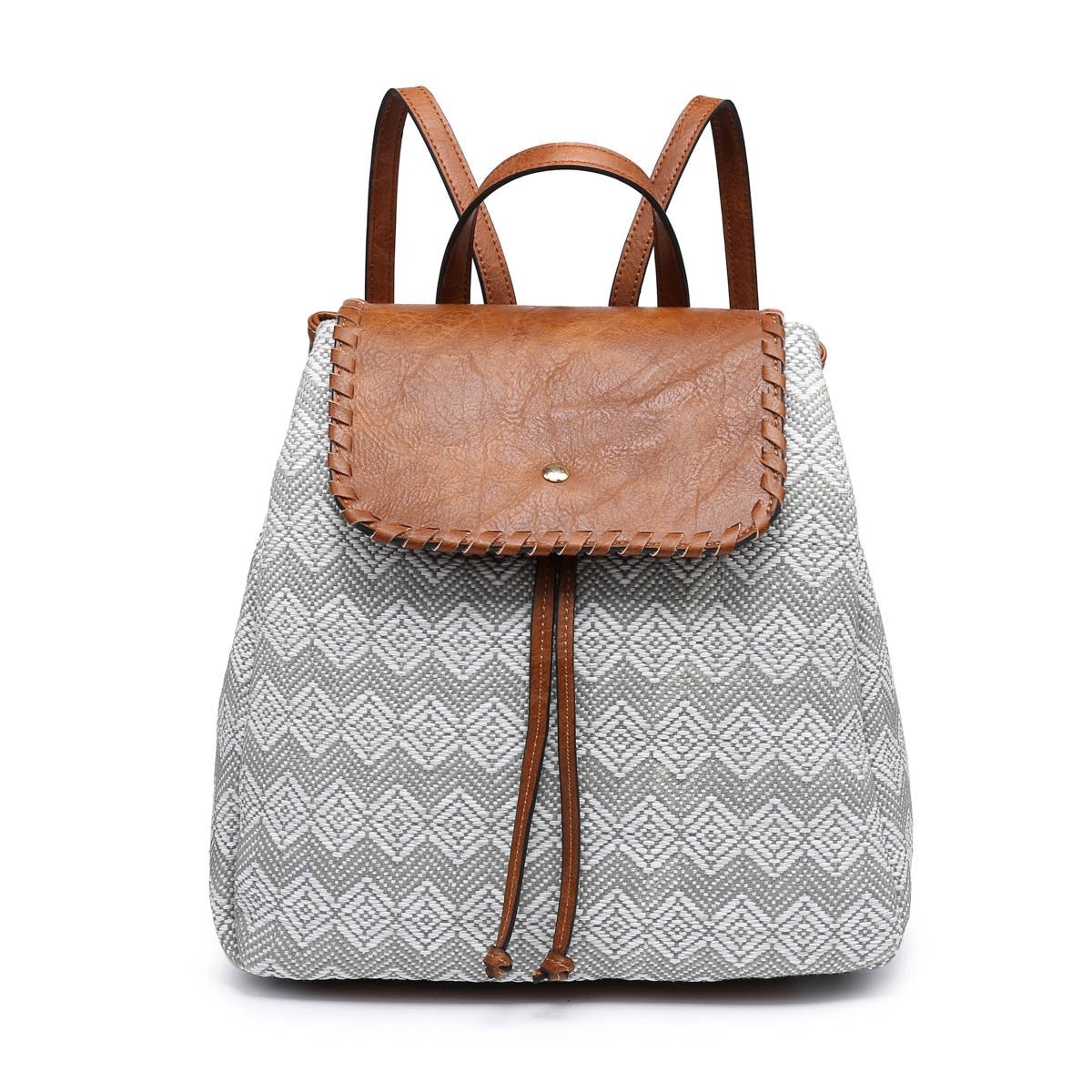 BP1919 Two Tone Textured Backpack w/ Whipstitch Design