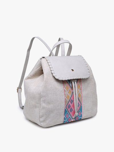 BP1919TRB Saffron Tribal Fabric Backpack w/ Whipstitch