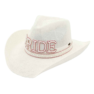 CBC02 C.C Brand BRIDE Cowboy hat w/Pearl & Rhinestone - Honeytote