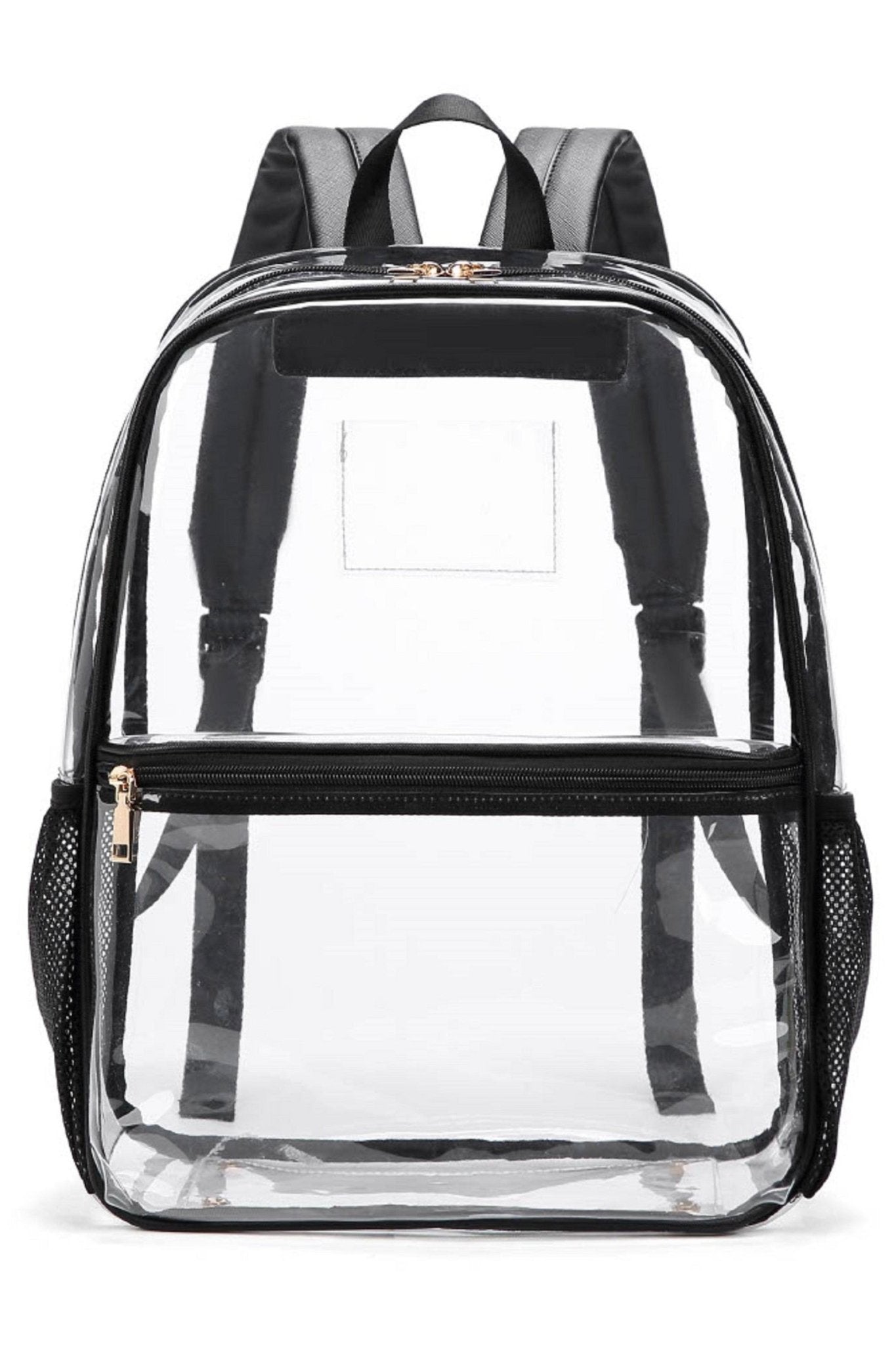 CL102W Macy Mesh Pocket Clear Backpack - Honeytote