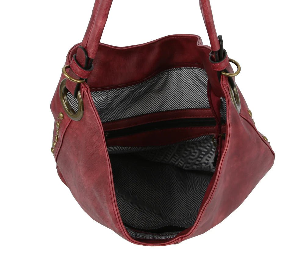 CMS027 Laser Cut Braid Accent Hobo Bag - Honeytote