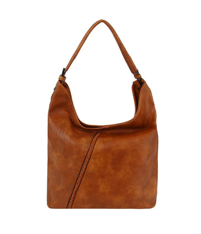 CMS027 Laser Cut Braid Accent Hobo Bag - Honeytote