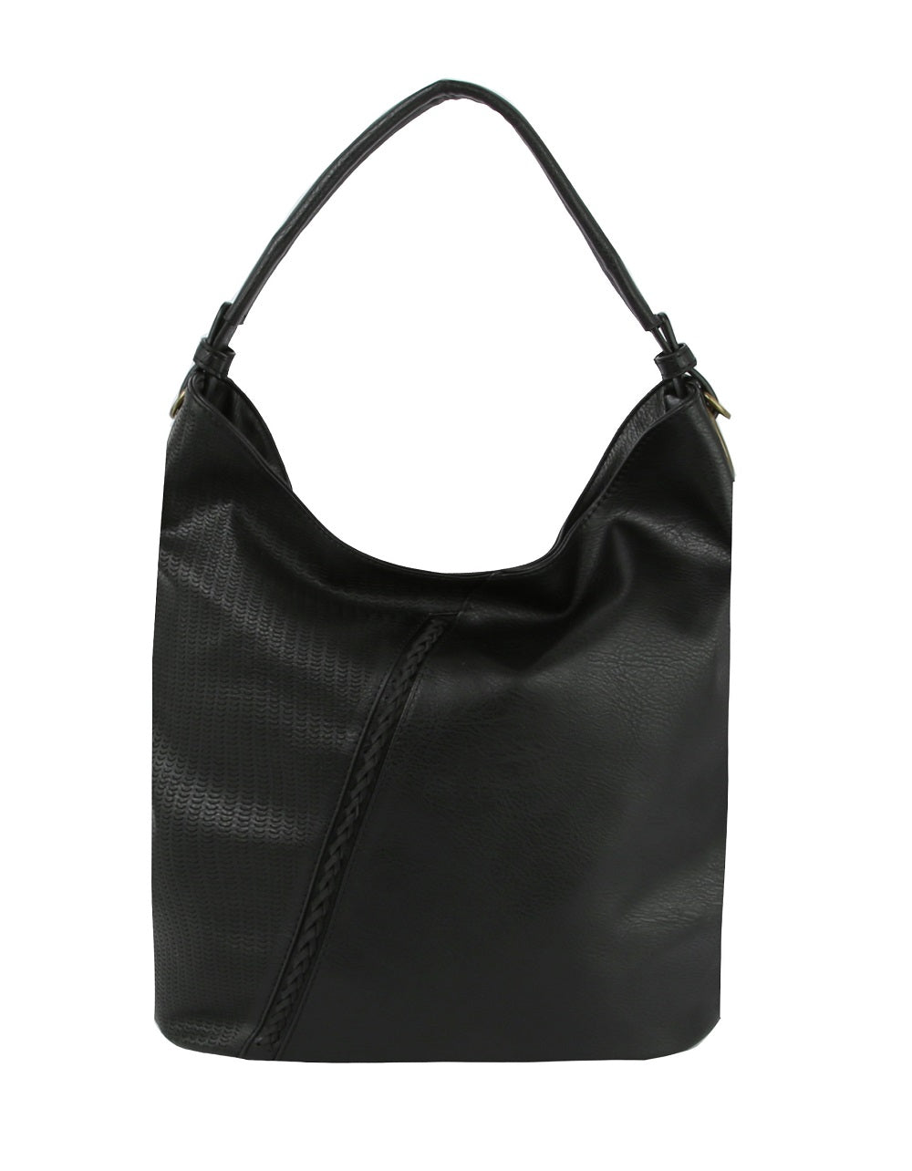 CMS027 Laser Cut Braid Accent Hobo Bag - Honeytote