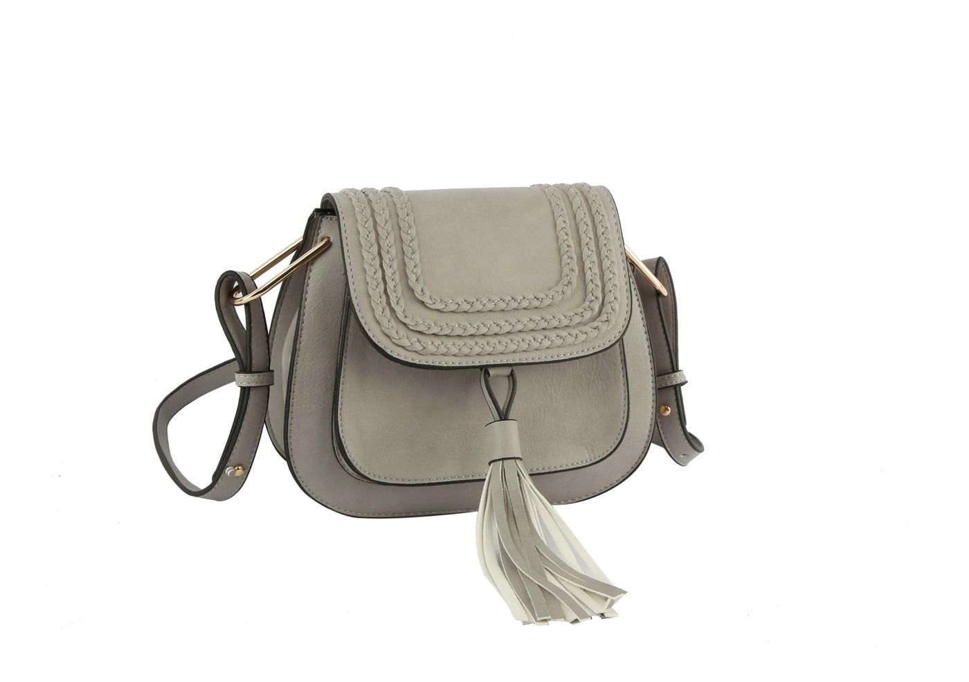 CTEA0004 Fashion Flap Over Tassel Saddle Crossbody Bag - Honeytote