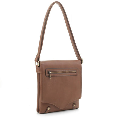 DSC31184LK Zipper Pocket Flap Over Concealed Carry Crossbody - Honeytote