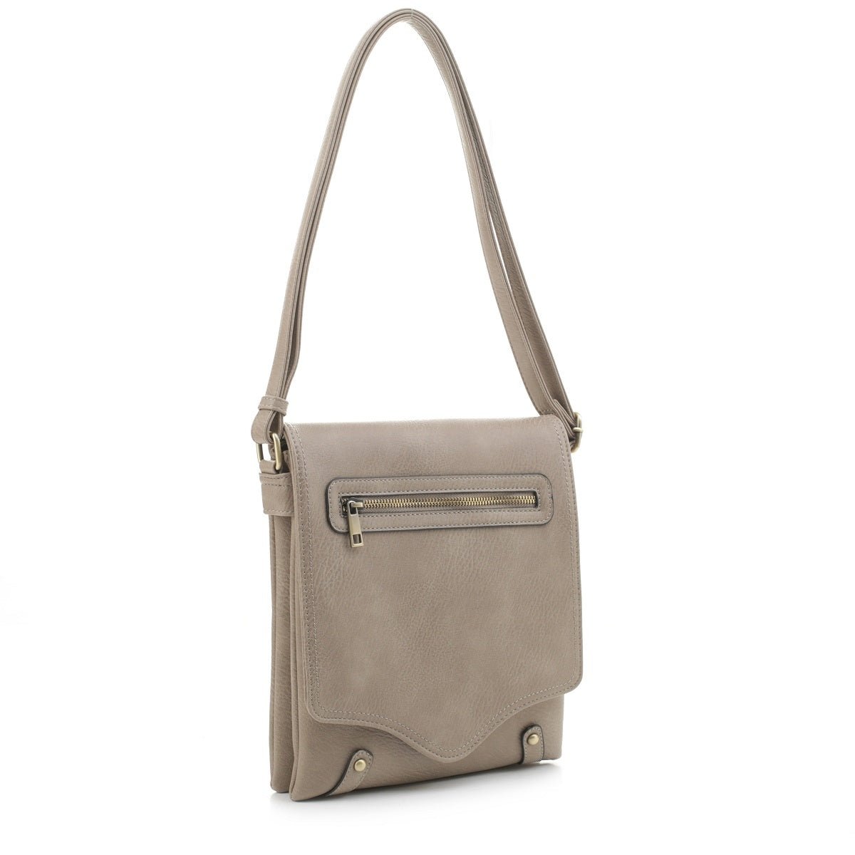 DSC31184LK Zipper Pocket Flap Over Concealed Carry Crossbody - Honeytote