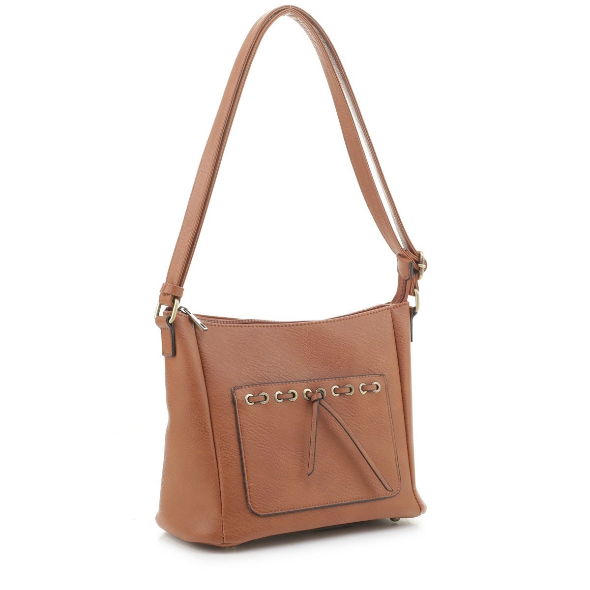 DSC31187LK Woven Detail Concealed Carry Crossbody - Honeytote