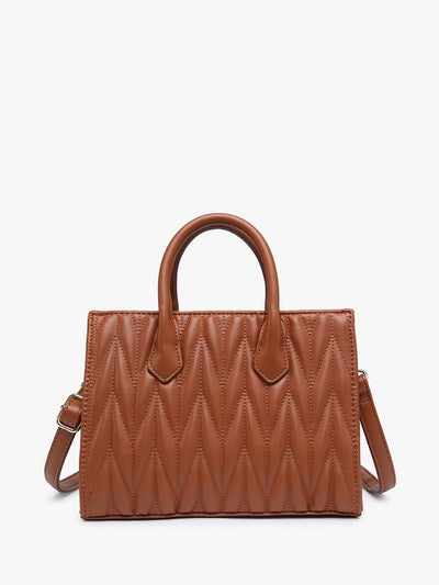 EH2248 EH Herringbone Satchel w/ Dual Handles - Honeytote