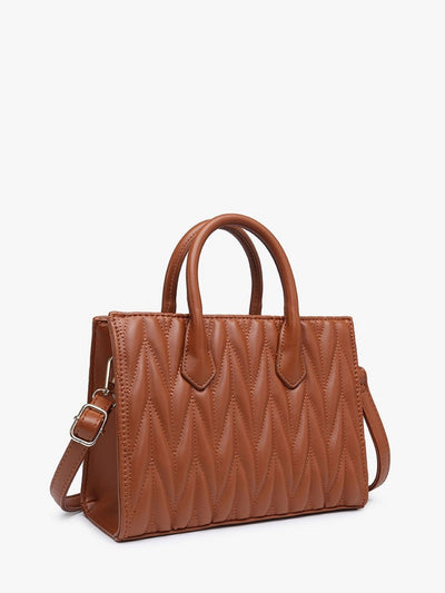 EH2248 EH Herringbone Satchel w/ Dual Handles - Honeytote